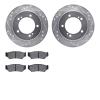 7502-47039 Drilled/Slotted Brake Rotors w/5000 Advanced Brake Pads Kit [Silver], 1999-2004 Multiple Makes/Models, Position: Fron - image 1