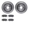 7502-47048 Drilled/Slotted Brake Rotors w/5000 Advanced Brake Pads Kit [Silver], 2015-2019 GM, Position: Rear - image 1