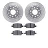 7502-47050 Drilled/Slotted Brake Rotors w/5000 Advanced Brake Pads Kit [Silver], Fits Select GM, Position: Rear - image 1