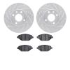 7502-47051 Drilled/Slotted Brake Rotors w/5000 Advanced Brake Pads Kit [Silver], Fits Select GM, Position: Front - image 1