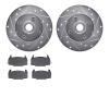 7502-47059 Drilled/Slotted Brake Rotors w/5000 Advanced Brake Pads Kit [Silver], 1978-1979 GM, Position: Front - image 1
