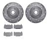 7502-47060 Drilled/Slotted Brake Rotors w/5000 Advanced Brake Pads Kit [Silver], 1980-1982 GM, Position: Front - image 1