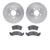 7502-47103 Drilled/Slotted Brake Rotors w/5000 Advanced Brake Pads Kit [Silver], 1991-1993 GM, Position: Front - image 1