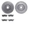 7502-47119 Drilled/Slotted Brake Rotors w/5000 Advanced Brake Pads Kit [Silver], 1978-1990 GM, Position: Front - image 1