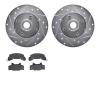 7502-47127 Drilled/Slotted Brake Rotors w/5000 Advanced Brake Pads Kit [Silver], 1983-1987 GM, Position: Front - image 1