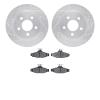 7502-47152 Drilled/Slotted Brake Rotors w/5000 Advanced Brake Pads Kit [Silver], 1993-1997 GM, Position: Rear - image 1