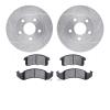 7502-47155 Drilled/Slotted Brake Rotors w/5000 Advanced Brake Pads Kit [Silver], 1994-1997 GM, Position: Front - image 1