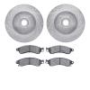 7502-47159 Drilled/Slotted Brake Rotors w/5000 Advanced Brake Pads Kit [Silver], 1985-1992 GM, Position: Front - image 1
