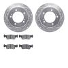 7502-47165 Drilled/Slotted Brake Rotors w/5000 Advanced Brake Pads Kit [Silver], 1986-1994 Suzuki, Position: Front - image 1