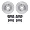 7502-47286 Drilled/Slotted Brake Rotors w/5000 Advanced Brake Pads Kit [Silver], 1982-1995 GM, Position: Front - image 1