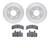 7502-48004 Drilled/Slotted Brake Rotors w/5000 Advanced Brake Pads Kit [Silver], 1990-2002 GM, Position: Front - image 1