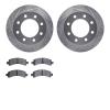 7502-48006 Drilled/Slotted Brake Rotors w/5000 Advanced Brake Pads Kit [Silver], 2003-2017 GM, Position: Rear - image 1