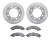 7502-48009 Drilled/Slotted Brake Rotors w/5000 Advanced Brake Pads Kit [Silver], 2003-2008 GM, Position: Rear - image 1