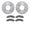 7502-48022 Drilled/Slotted Brake Rotors w/5000 Advanced Brake Pads Kit [Silver], Fits Select GM, Position: Front - image 1