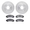 7502-48033 Drilled/Slotted Brake Rotors w/5000 Advanced Brake Pads Kit [Silver], 1997-2005 GM, Position: Front - image 1