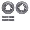 7502-48040 Drilled/Slotted Brake Rotors w/5000 Advanced Brake Pads Kit [Silver], 1999-2013 GM, Position: Rear - image 1