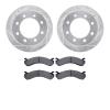 7502-48050 Drilled/Slotted Brake Rotors w/5000 Advanced Brake Pads Kit [Silver], 2001-2010 GM, Position: Rear - image 1