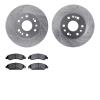 7502-48057 Drilled/Slotted Brake Rotors w/5000 Advanced Brake Pads Kit [Silver], 2005-2008 GM, Position: Front - image 1