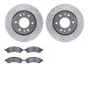 7502-48059 Drilled/Slotted Brake Rotors w/5000 Advanced Brake Pads Kit [Silver], 2006-2009 GM, Position: Front - image 1