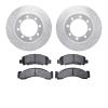 7502-48144 Drilled/Slotted Brake Rotors w/5000 Advanced Brake Pads Kit [Silver], 1976-1996 GM, Position: Front - image 1