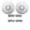 7502-48171 Drilled/Slotted Brake Rotors w/5000 Advanced Brake Pads Kit [Silver], 1993-1995 GM, Position: Front - image 1