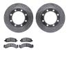 7502-48353 Drilled/Slotted Brake Rotors w/5000 Advanced Brake Pads Kit [Silver], 1971-1973 GM, Position: Front - image 1