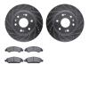 7502-48378 Drilled/Slotted Brake Rotors w/5000 Advanced Brake Pads Kit [Silver], 2009-2020 GM, Position: Front - image 1