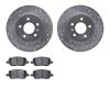 7502-52006 Drilled/Slotted Brake Rotors w/5000 Advanced Brake Pads Kit [Silver], 2005-2005 GM, Position: Rear - image 1