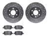 7502-52009 Drilled/Slotted Brake Rotors w/5000 Advanced Brake Pads Kit [Silver], 2006-2006 GM, Position: Rear - image 1