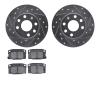 7502-52021 Drilled/Slotted Brake Rotors w/5000 Advanced Brake Pads Kit [Silver], 1988-1989 GM, Position: Front - image 1