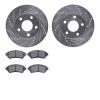 7502-52026 Drilled/Slotted Brake Rotors w/5000 Advanced Brake Pads Kit [Silver], 1997-2005 GM, Position: Front - image 1