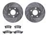 7502-52035 Drilled/Slotted Brake Rotors w/5000 Advanced Brake Pads Kit [Silver], 1997-1999 GM, Position: Front - image 1