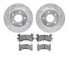 7502-52037 Drilled/Slotted Brake Rotors w/5000 Advanced Brake Pads Kit [Silver], 1978-1981 GM, Position: Rear - image 1