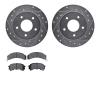 7502-52040 Drilled/Slotted Brake Rotors w/5000 Advanced Brake Pads Kit [Silver], 1984-1988 GM, Position: Rear - image 1