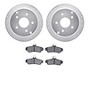 7502-52046 Drilled/Slotted Brake Rotors w/5000 Advanced Brake Pads Kit [Silver], 2004-2004 GM, Position: Rear - image 1