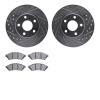 7502-52082 Drilled/Slotted Brake Rotors w/5000 Advanced Brake Pads Kit [Silver], 2004-2008 GM, Position: Front - image 1