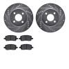 7502-53002 Drilled/Slotted Brake Rotors w/5000 Advanced Brake Pads Kit [Silver], 2003-2010 GM, Position: Front - image 1