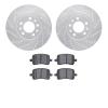 7502-53005 Drilled/Slotted Brake Rotors w/5000 Advanced Brake Pads Kit [Silver], 2006-2010 GM, Position: Front - image 1