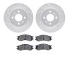 7502-53016 Drilled/Slotted Brake Rotors w/5000 Advanced Brake Pads Kit [Silver], 1991-1996 GM, Position: Front - image 1