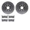 7502-54001 Drilled/Slotted Brake Rotors w/5000 Advanced Brake Pads Kit [Silver], 1994-2003 Ford/Lincoln/Mercury/Mazda, Position: - image 1