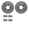 7502-54007 Drilled/Slotted Brake Rotors w/5000 Advanced Brake Pads Kit [Silver], 1994-2004 Ford/Lincoln/Mercury/Mazda, Position: - image 1
