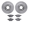 7502-54012 Drilled/Slotted Brake Rotors w/5000 Advanced Brake Pads Kit [Silver], 2005-2012 Ford/Lincoln/Mercury/Mazda, Position: - image 1
