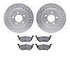 7502-54013 Drilled/Slotted Brake Rotors w/5000 Advanced Brake Pads Kit [Silver], 2005-2008 Ford/Lincoln/Mercury/Mazda, Position: - image 1