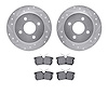 7502-54018 Drilled/Slotted Brake Rotors w/5000 Advanced Brake Pads Kit [Silver], 2001-2019 Ford/Lincoln/Mercury/Mazda, Position: - image 1