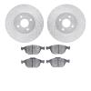 7502-54019 Drilled/Slotted Brake Rotors w/5000 Advanced Brake Pads Kit [Silver], 2002-2004 Ford/Lincoln/Mercury/Mazda, Position: - image 1