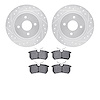 7502-54020 Drilled/Slotted Brake Rotors w/5000 Advanced Brake Pads Kit [Silver], 2002-2004 Ford/Lincoln/Mercury/Mazda, Position: - image 1