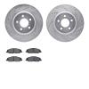 7502-54028 Drilled/Slotted Brake Rotors w/5000 Advanced Brake Pads Kit [Silver], 2007-2014 Ford/Lincoln/Mercury/Mazda, Position: - image 1