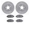 7502-54029 Drilled/Slotted Brake Rotors w/5000 Advanced Brake Pads Kit [Silver], 2005-2014 Ford/Lincoln/Mercury/Mazda, Position: - image 1