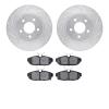 7502-54031 Drilled/Slotted Brake Rotors w/5000 Advanced Brake Pads Kit [Silver], 2012-2014 Ford/Lincoln/Mercury/Mazda, Position: - image 1