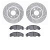 7502-54036 Drilled/Slotted Brake Rotors w/5000 Advanced Brake Pads Kit [Silver], 2008-2011 Ford/Lincoln/Mercury/Mazda, Position: - image 1